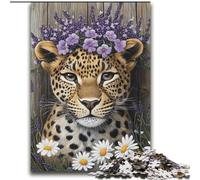 Rompecabezas de Leopardo Lavanda para Adultos y Adolescentes Juego Familiar antiestrés, desafío difícil, Regalo Ideal (70x100cm)