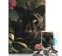 Rompecabezas de Leopardo Negro de 1000 Piezas para Adolescentes Ideal para Adultos Ideal para aliviar el estrés Ideal para un desafío difícil Regalo de Amigo Secreto 38x26cm