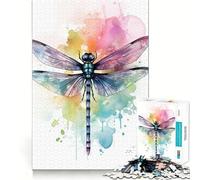 Rompecabezas de libélula en Acuarela de 1000 Piezas Juguete Creativo para desarrollar Habilidades Cierre Seguro sin Piezas Sueltas Actividad para Fortalecer los Lazos Familiares (38x52cm)