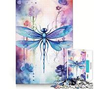 Rompecabezas de libélula en Acuarela para Adultos 1000 Piezas Desarrolla la Memoria Divertido de Alta precisión fácil de Aprender para Disfrutar en Familia (50x75cm)