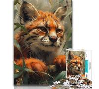 Rompecabezas de Lince de la Jungla para Adultos y Adolescentes, Ideal para Pasar el rato en casa con Piezas aleatorias Que se entrelazan (38x26cm)