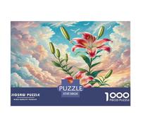 Rompecabezas de Lirios para Adultos: Lirios bajo un Cielo Colorido, 1000 Piezas para Mujeres, Regalos para Hombres, 38 x 26 cm (1000 Piezas)