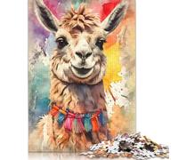 Rompecabezas de Llama descarada con borlas de Colores, Juego de Bricolaje, Rompecabezas de cartón Premium para Mujeres, Hombres y niños, Regalo para el Día del Niño, 1000 Piezas (75 x 50 cm)