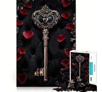 Rompecabezas de Llave con Forma de corazón ornamentado de 1000 Piezas para Adultos Juguete para concentrarse y ejercitar la Mente Ideal para el hogar y el Ocio Bordes Ajustados Regalo de Papá Noel