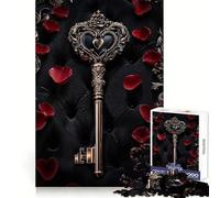 Rompecabezas de Llave con Forma de corazón ornamentado de 1000 Piezas para Adultos Juguete para concentrarse y ejercitar la Mente Ideal para el hogar y el Ocio Bordes Ajustados Regalo de Papá Noel