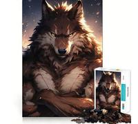 Rompecabezas de Lobo antropomórfico poderoso para Adolescentes, 1000 Piezas, Juguete cognitivo, pasatiempo Tranquilo, Borde Premium, 38x52cm