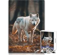 Rompecabezas de Lobo Blanco en el Bosque de 1000 Piezas para Adolescentes, Juego de Aprendizaje de Pensamiento estratégico, Regalo Ideal y significativo para Cualquier Evento, tamaño 50x75cm