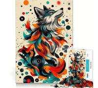 Rompecabezas de Lobo con Discos de Vinilo 1000 Piezas Juego de concentración Mental diseño de Ajuste Huecos desafío Cerebral Interactivo para el hogar (38x26cm)