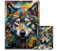 Rompecabezas de Lobo de 1000 Piezas, Ideal para Adultos, Actividades Familiares, decoración del hogar, Regalo navideño, 26x38cm/10,23x14,96 Pulgadas.