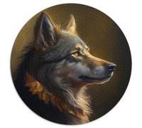 Rompecabezas de Lobo de fantasía de 1000 Piezas, Redondo, para Adultos, diseño intrincado, Ideal para Adolescentes, decoración DIY y diversión para estimular el Cerebro, 67,5 x 67,5 cm.