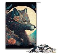 Rompecabezas de Lobo de fantasía de 1000 Piezas Regalo para Adultos Lista de Deseos navideña con Papá Noel para Adolescentes de 14 años en adelante 1000 Piezas