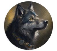Rompecabezas de Lobo de fantasía de 1000 Piezas. Rompecabezas Redondo de 1000 Piezas. Ideal para Parejas, Navidad, Año Nuevo y San Valentín. 67,5 x 67,5 cm.