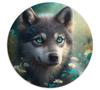 Rompecabezas de Lobo de fantasía para Adultos, 1000 Piezas, Redondo, 67,5 x 67,5 cm. Ideal para Adolescentes y decoración del hogar.