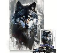 Rompecabezas de Lobo en Acuarela de 1000 Piezas para Adultos Fomenta la concentración, desarrolla la Habilidad y aprovecha Bien el Tiempo Se Encaja Perfectamente Sorpresa navideña (50x75cm)
