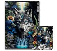Rompecabezas de lobo en la jungla de mandalas para adultos, 1000 piezas de madera, desafiante rompecabezas para adolescentes, ideal para una noche de juegos en familia, 50x75cm (19,68x29,52 pulgadas).