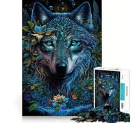 Rompecabezas de Lobo en la Jungla Mandala para Adultos,1000 Piezas,Juego de Habilidad y Pensamiento,Troquelado de Alta precisión,desafío entretenido para el Tiempo Libre (50x75cm)
