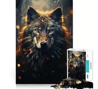 Rompecabezas de Lobo Enojado,1000 Piezas,Juego de concentración Mental,diseño de Ajuste Huecos,desafío Cerebral Interactivo para el hogar (38x52cm)
