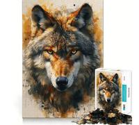 Rompecabezas de Lobo Estilo Boho en Acuarela 1000 Piezas para desarrollar la Memoria Divertido de Calidad Profesional Ideal para Recortar Mente (38x52cm)