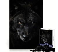 Rompecabezas de Lobo Negro,Animal poderoso,para Adultos,1000 Piezas,para desarrollar la Capacidad de razonamiento,para Momentos de Ocio agradables,Bordes limpios,Elegante (38x26cm)