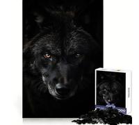 Rompecabezas de Lobo Negro, Animal poderoso, para Adultos, 1000 Piezas, para desarrollar la Memoria, para un Momento de relajación, con Bordes limpios, (50x75cm)