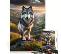 Rompecabezas de Lobo poderoso para Adolescentes, 1000 Piezas, para estimular la Memoria, Actividad en casa, patrón de ensamblaje, 38x26cm