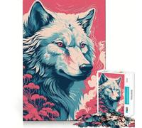 Rompecabezas de Lobo Risograph de 1000 Piezas para Adolescentes Estimula la cognición Divertido Cierre Seguro Sin Piezas Sueltas Una Forma entretenida de Pasar el Tiempo Libre (38x26cm)