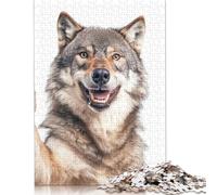 Rompecabezas de Lobo Sonriente para Adultos y Adolescentes (500 Piezas, 52 x 38 cm)
