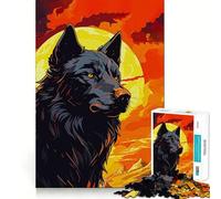Rompecabezas de Lobo Vectorial de 1000 Piezas Entrenamiento cognitivo Diversión con Piezas Perfectamente encajables Regalo de cumpleaños Juguete para ejercitar la Mente (38x26cm)