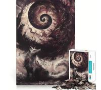 Rompecabezas de Lobo y Galaxia Espiral,1000 Piezas,Juego de Memoria Cerebral, Corte láser,Actividad Absorbente para Noches tranquilas (50x75cm)