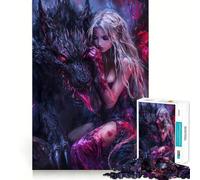 Rompecabezas de Lobo y Mujer para Adolescentes,1000 Piezas,Juego para desarrollar la Mente,Cortado con láser para un Tiempo de relajación Ejercicios mentales en casa (38x26cm)