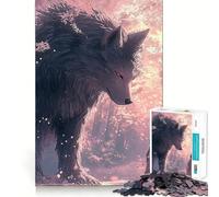 Rompecabezas de Lobo y Niña en el Bosque,1000 piezas,para estimular la mente,divertido,sin rebabas,piezas de corte limpio,juguete para el entretenimiento en interiores durante las vacaciones (38x26cm)