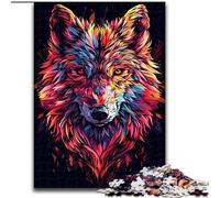 Rompecabezas de Lobos de Colores (1000 Piezas) para Adultos Diversión en casa para armar Patrones, Regalo de cumpleaños o de Viaje (26x38cm)
