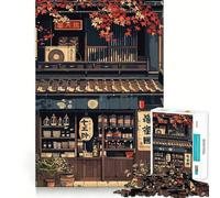 Rompecabezas de lógica de 1000 Piezas con diseño de escaparate japonés Vintage Juego de precisión con Bordes Lisos reuniones Familiares (38x26cm)