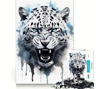 Rompecabezas de lógica para Adultos con diseño de Leopardo en Acuarela 1000 Piezas Corte de precisión Bordes Lisos reuniones Familiares (50x75cm)