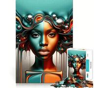 Rompecabezas de lógica para Adultos con Vibrantes Retratos africanos,1000 Piezas,Corte de precisión,Bordes Lisos, reuniones Familiares (38x52cm)