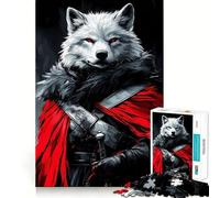 Rompecabezas de lógica para Adultos de 1000 Piezas con diseño de Lobo Blanco Guerrero Corte de precisión con Bordes Lisos reuniones Familiares (50x75cm)