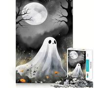 Rompecabezas de lógica para Adultos Fantasma en Acuarela en un Campo Floral 1000 Piezas Corte de precisión Bordes Lisos reuniones Familiares (50x75cm)