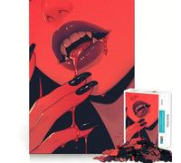 Rompecabezas de lógica para Adultos Labios de Vampiro de 1000 Piezas,Corte de precisión,Bordes Lisos, reuniones Familiares (50x75cm)