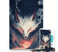 Rompecabezas de lógica White Fox Spirit de 1000 Piezas para Adultos Juego de precisión con Bordes Lisos reuniones Familiares (50x75cm)