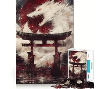 Rompecabezas de lógica White Wolf Spirit Gate de 1000 Piezas para Adultos Juego de lógica con Cortes de precisión y Bordes Lisos reuniones Familiares (38x26cm)