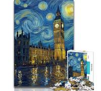 Rompecabezas de Londres bajo el Cielo Nocturno para Adolescentes, 1000 Piezas, Juego Familiar para aliviar el estrés, desafío difícil, Regalo de Amigo Secreto, 75x50cm