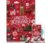 Rompecabezas de Londres de 1000 Piezas para Adultos y Adolescentes, Juguetes educativos, Juegos antiestrés, Lista de Deseos con Papá Noel, 38x26cm