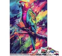 Rompecabezas de Loro Colorido, Rompecabezas Rectangular de Papel Entrelazado de precisión para niños y niñas, 1000 Piezas (26 x 38 cm)
