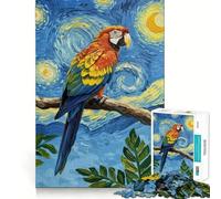 Rompecabezas de Loro Estilo La Noche Estrellada para Adolescentes, 1000 Piezas, Think Toy, diversión Relajante, Arte de Corte Limpio, Coleccionable (38x26cm)