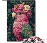 Rompecabezas de Loro Rosa de 1000 Piezas para Adolescentes Juguete de Entretenimiento Familiar, Toda la Familia (50x75cm)