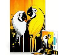 Rompecabezas de Loros Amarillos y Blancos para Adultos,1000 Piezas Juego de Habilidad y Pensamiento Troquelado de Alta precisión Un desafío entretenido para el Tiempo Libre (38x26cm)