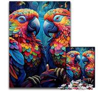 Rompecabezas de Loros Coloridos de 1000 Piezas para Adultos, Rompecabezas de Madera, Ideal para Adolescentes y coleccionistas, Regalo de Viaje, Actividad Familiar, 50x75cm/19,68x29,52 Pulgadas