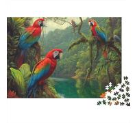 Rompecabezas de Loros de Colores: un pasatiempo Encantador. La Herramienta unir Piezas. 1000 Piezas (75 x 50 cm).