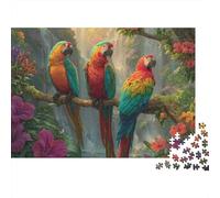 Rompecabezas de Loros de Colores: un pasatiempo Encantador. La Herramienta unir Piezas. 1000 Piezas (75 x 50 cm).