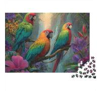 Rompecabezas de Loros de Colores: un pasatiempo Encantador. La Herramienta unir Piezas. 1000 Piezas (75 x 50 cm).